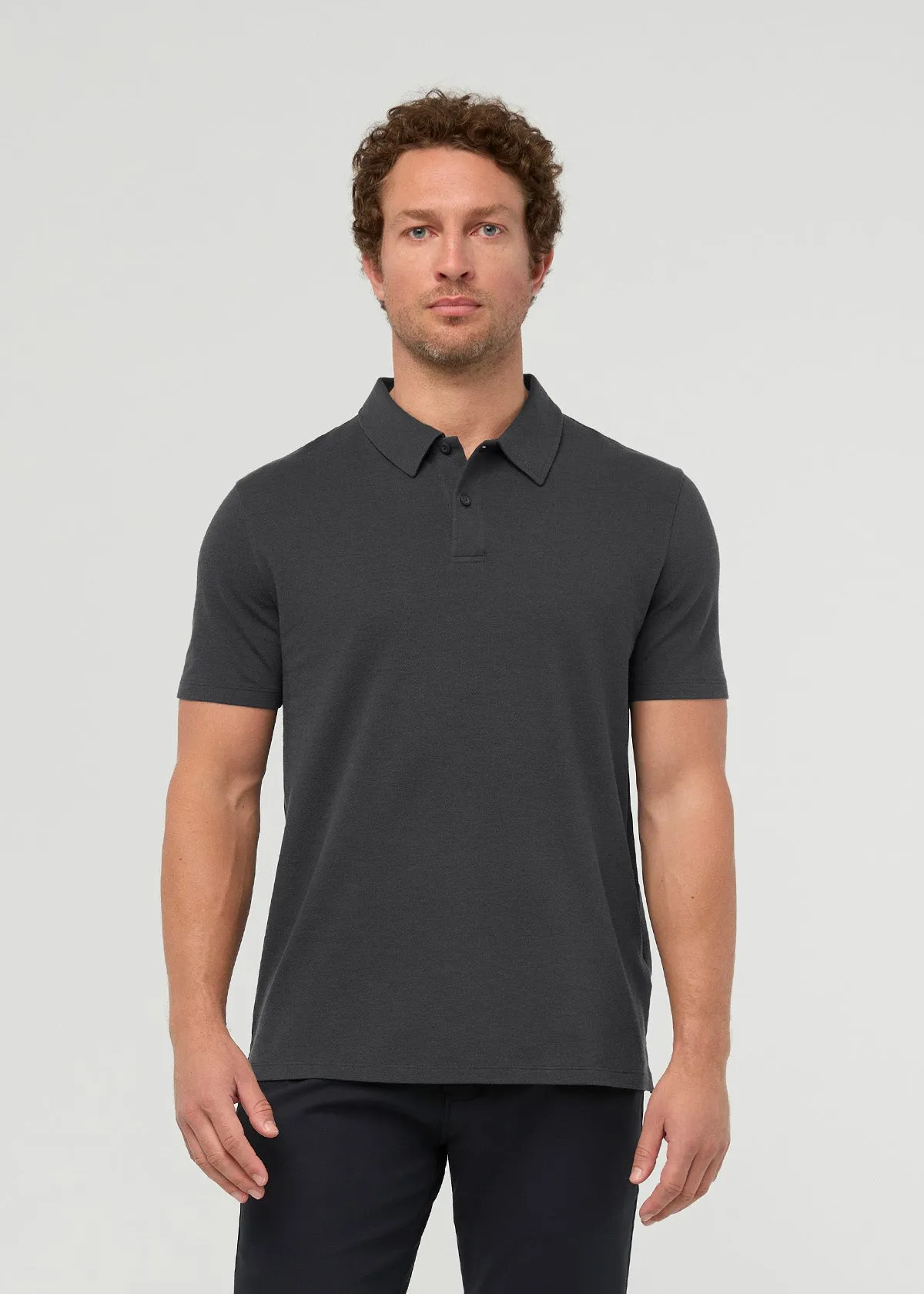 Air Flow Pique Polo - Charcoal sold by DUER product image thumbnail 2