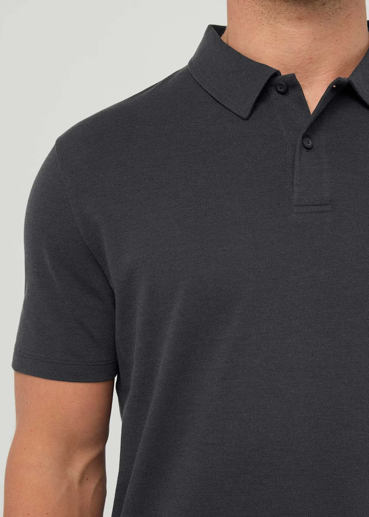 Air Flow Pique Polo - Charcoal sold by DUER product image thumbnail 5