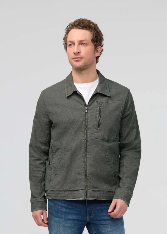 Stretch Canvas Utility Jacket - Black Spruce made by DUER