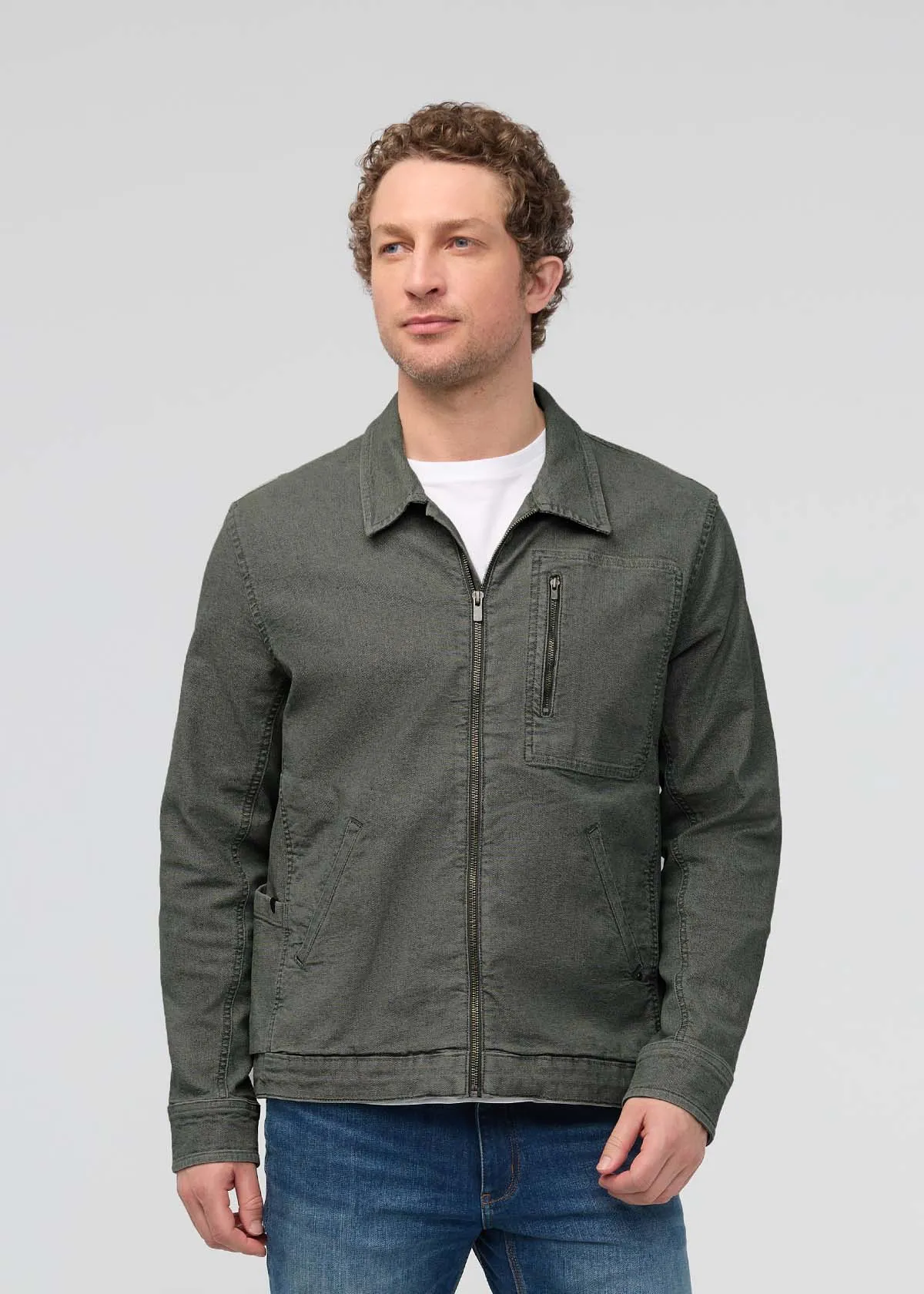 Stretch Canvas Utility Jacket - Black Spruce sold by DUER