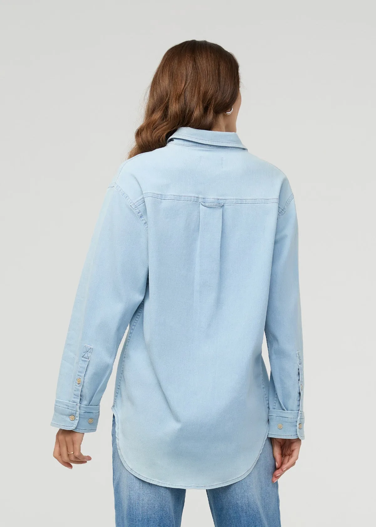 Performance Denim Lite Relaxed Button Down - Bleach sold by DUER product image thumbnail 4