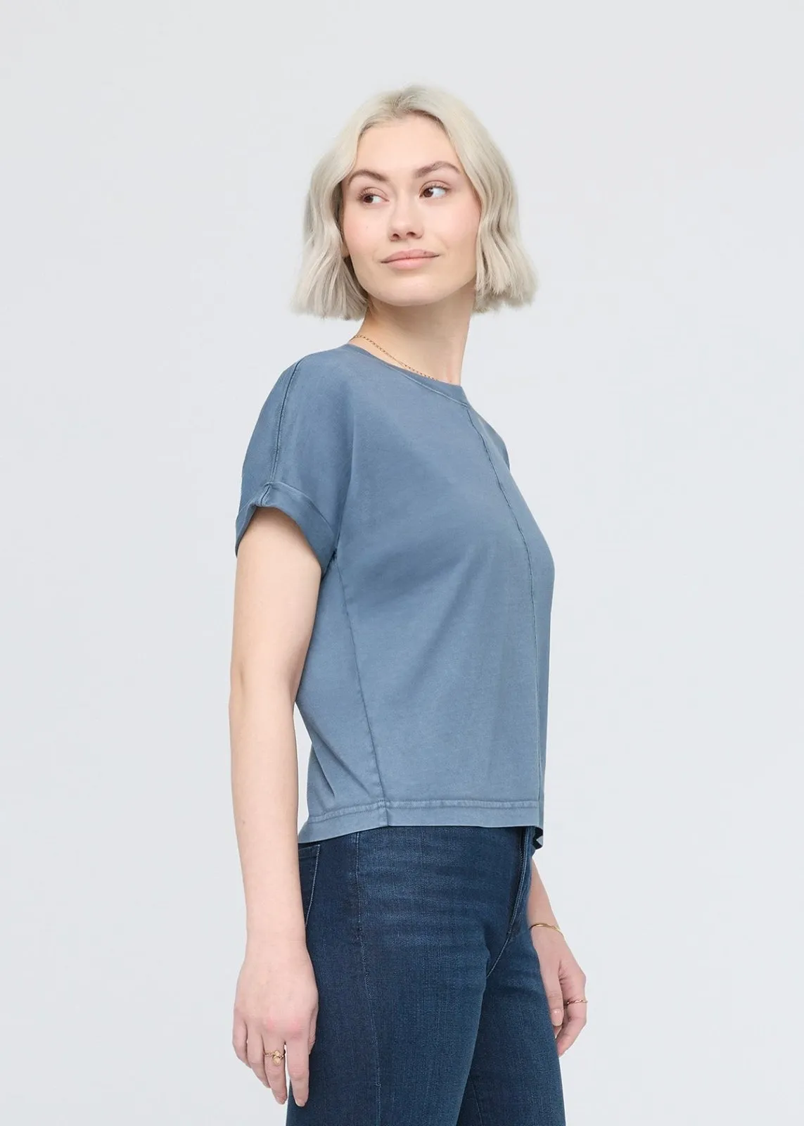 PurePima Dolman Tee - Washed Stone Blue sold by DUER product image thumbnail 2