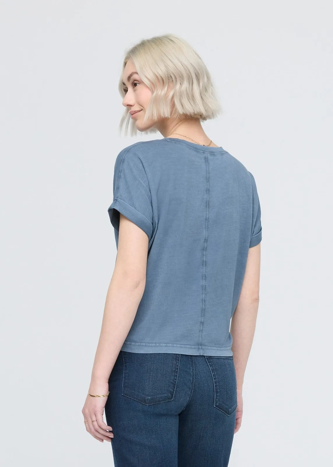 PurePima Dolman Tee - Washed Stone Blue sold by DUER product image thumbnail 3