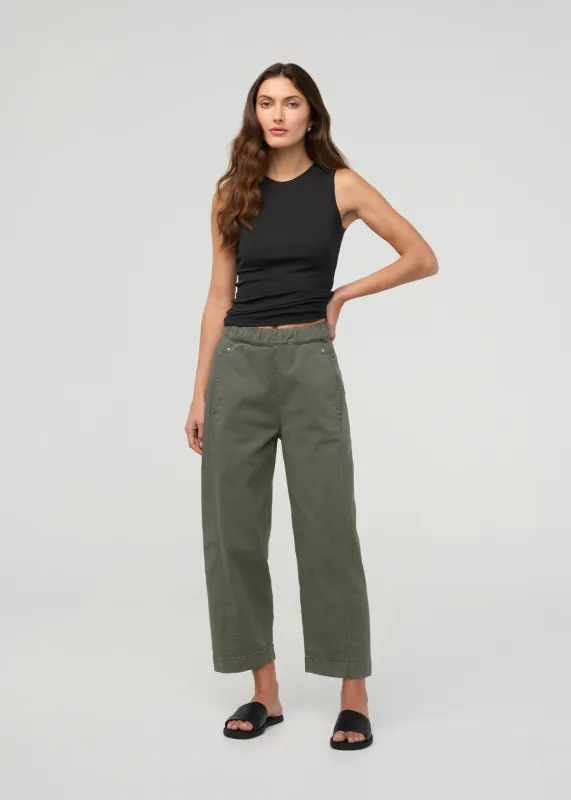 FlexTwill Barrel Pull On Pant - Thyme made by DUER