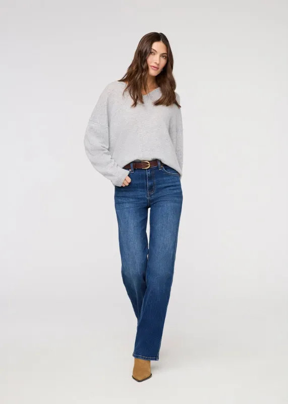 Performance Denim+ High Rise Straight - Blue Maize made by DUER