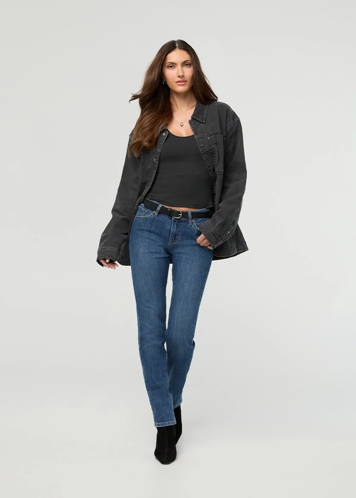Performance Denim Mid Rise Slim Taper - Classic Stone sold by DUER