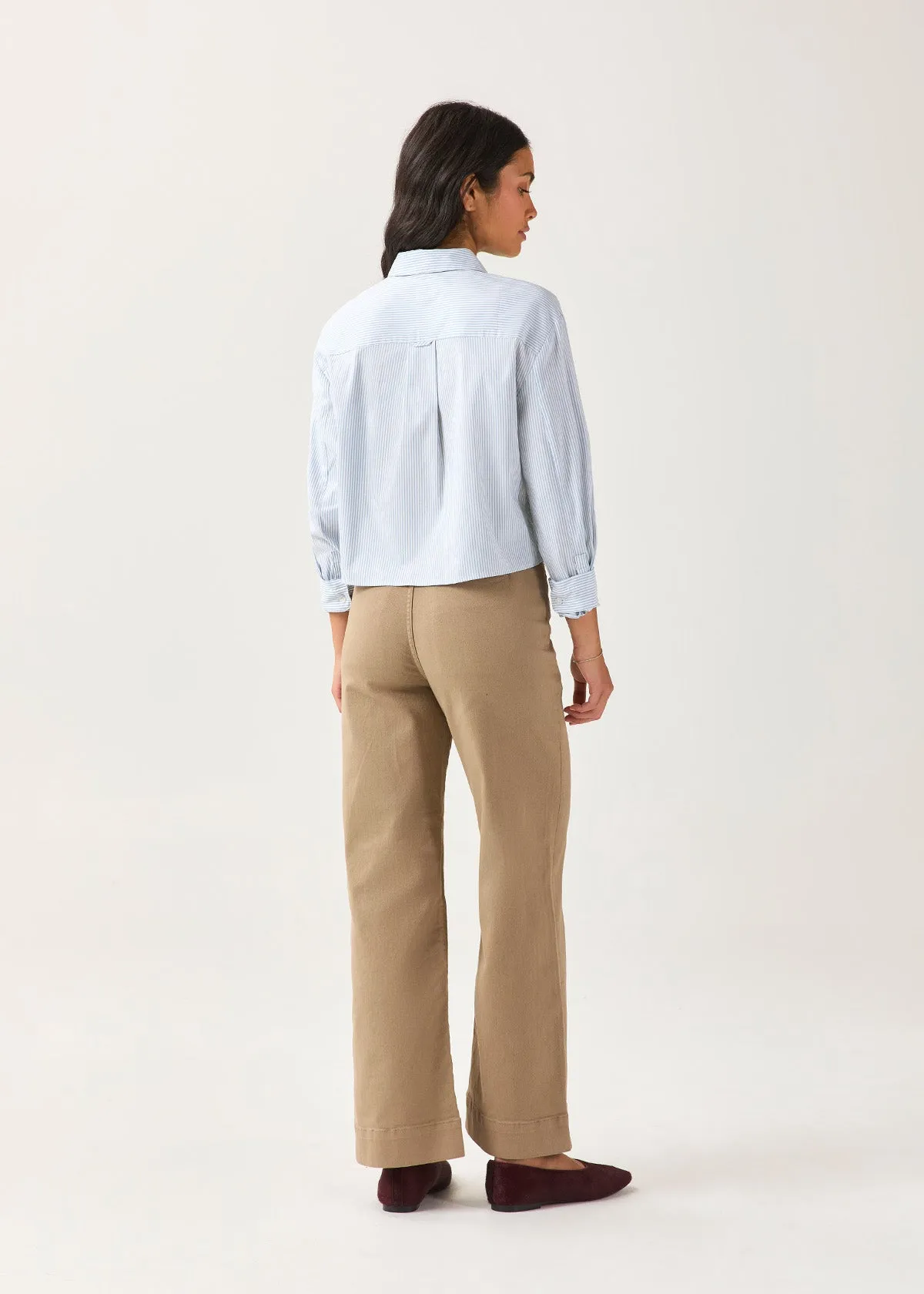 Cloudweight Twill Boxy Button Down - Light Blue Stripe sold by DUER product image thumbnail 5