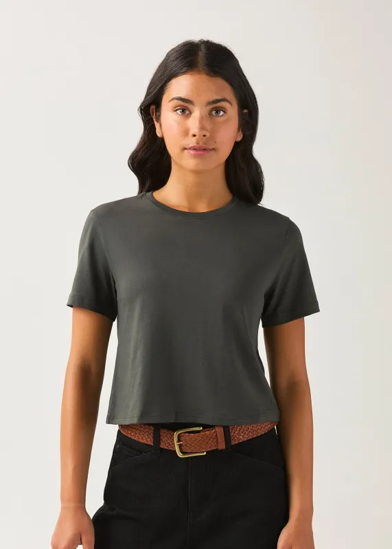 PurePima Boxy Tee - Evergreen made by DUER