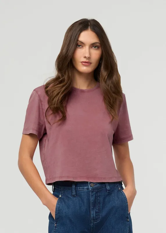 PurePima Boxy Tee - Washed Dusty Rose made by DUER
