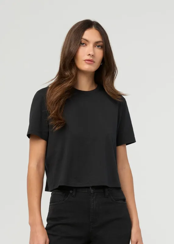 PurePima Boxy Tee - Black made by DUER
