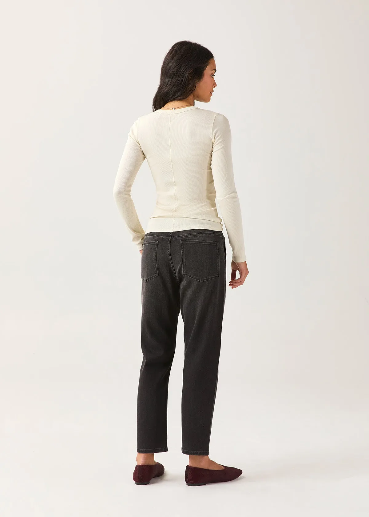 Ribbed Pima Long Sleeve Henley - Ecru sold by DUER product image thumbnail 5
