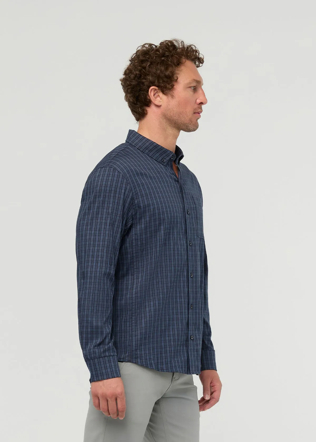 Cloudweight Twill One Pocket Shirt - Navy Check sold by DUER product image thumbnail 3
