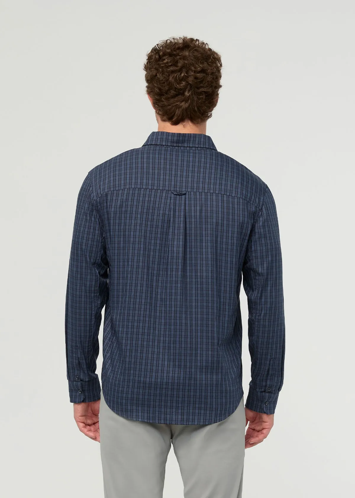 Cloudweight Twill One Pocket Shirt - Navy Check sold by DUER product image thumbnail 4