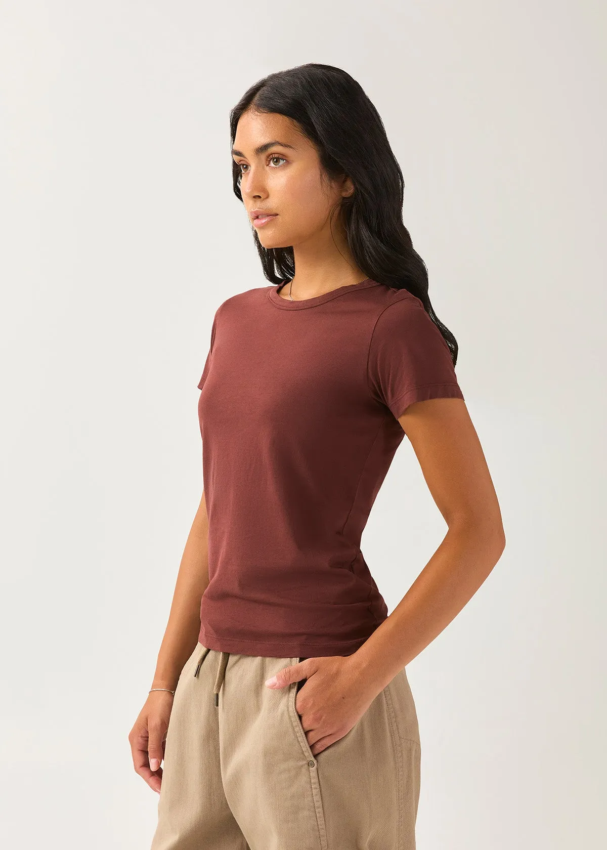 PurePima Slim Crew - Chestnut sold by DUER product image thumbnail 4