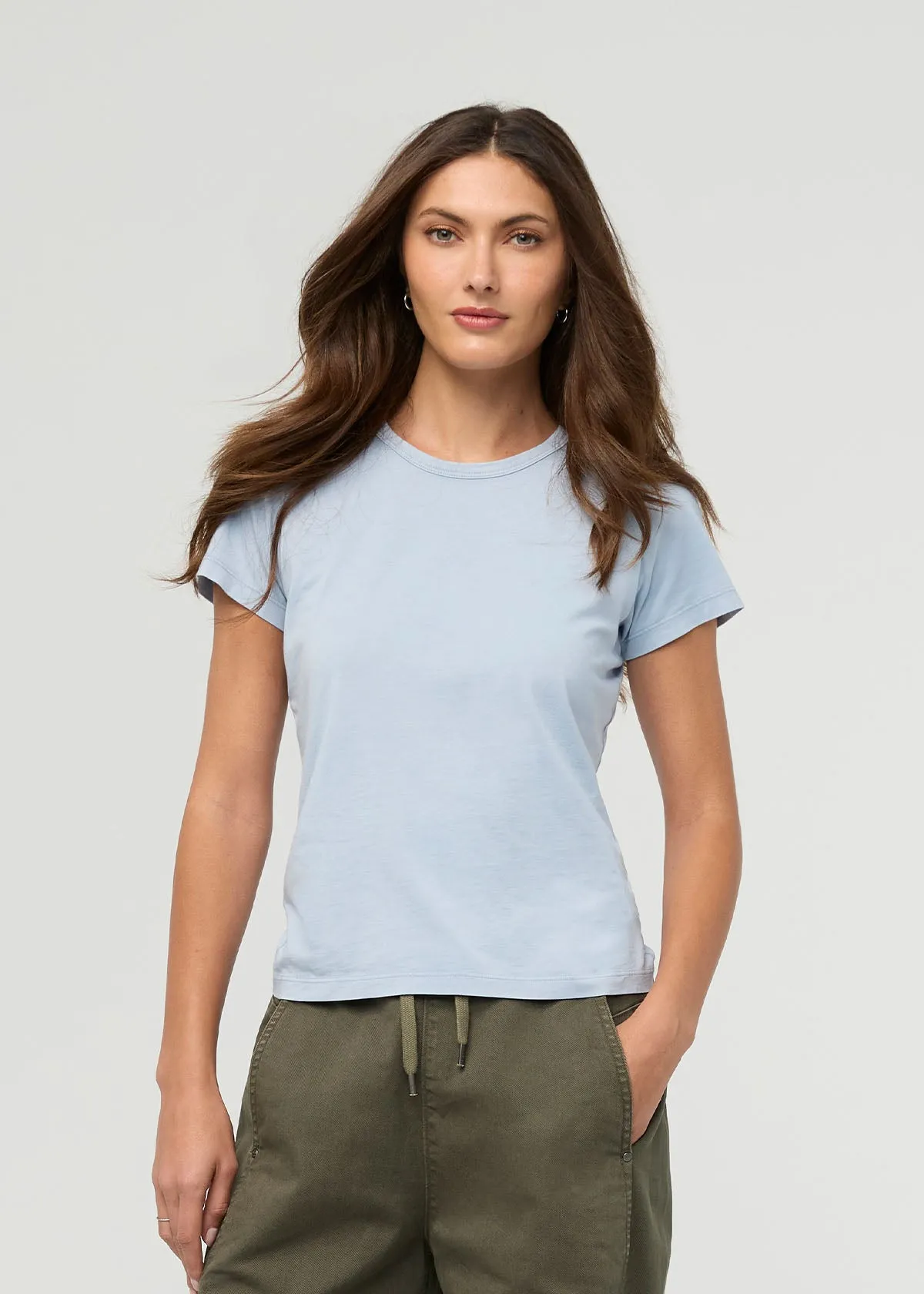 PurePima Slim Crew - Washed Glacier sold by DUER