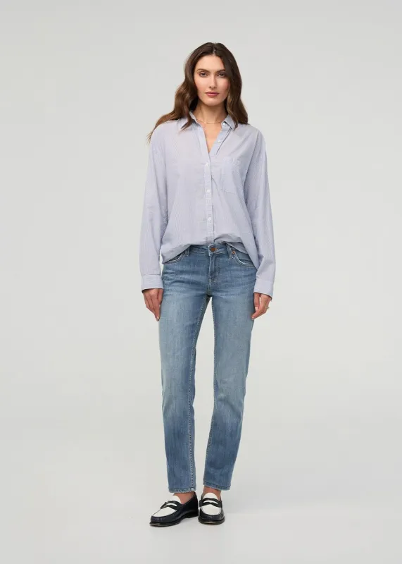 Performance Denim Mid Rise Slim Taper - Blue Ash made by DUER