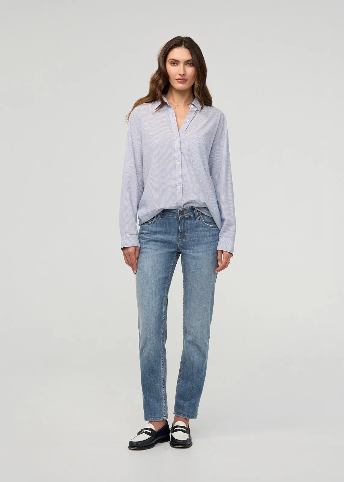 Performance Denim Mid Rise Slim Taper - Blue Ash sold by DUER