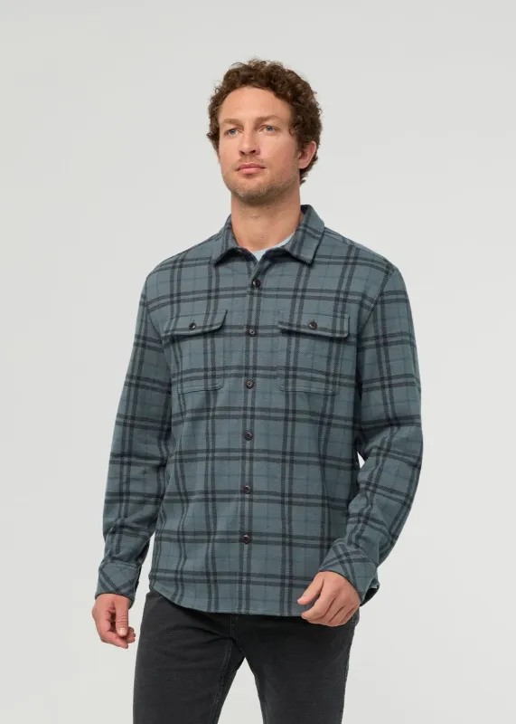 Performance Flannel Overshirt - Marine Plaid made by DUER