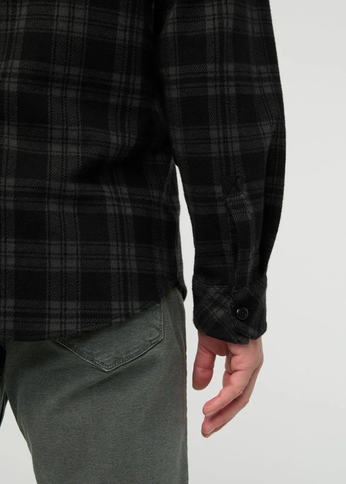 Performance Flannel Overshirt - Black Plaid sold by DUER product image thumbnail 5