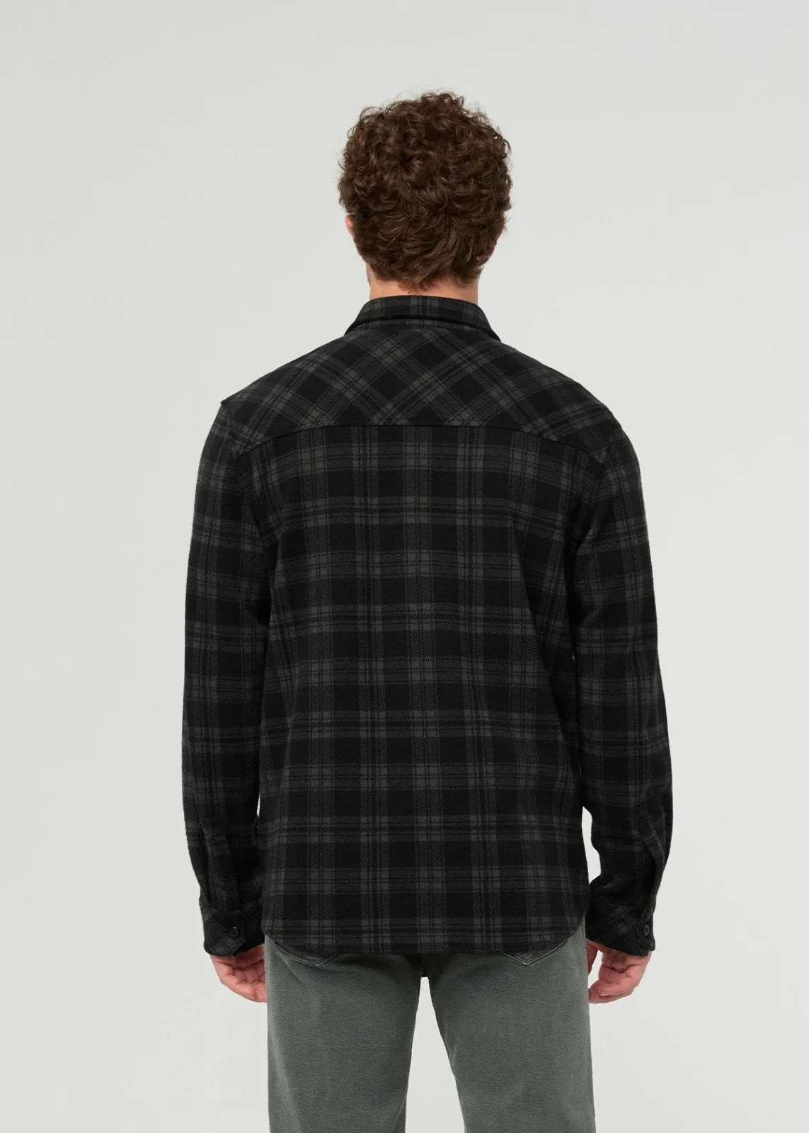 Performance Flannel Overshirt - Black Plaid sold by DUER product image thumbnail 4