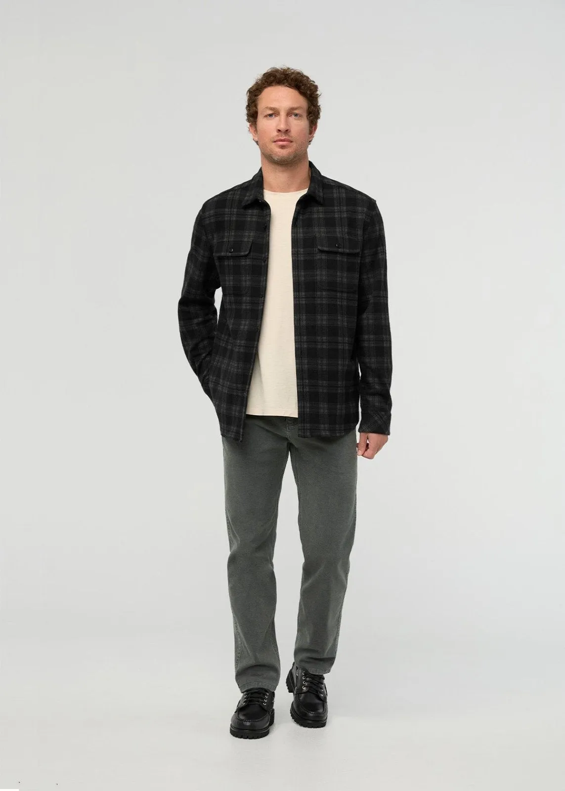 Performance Flannel Overshirt - Black Plaid sold by DUER product image thumbnail 2