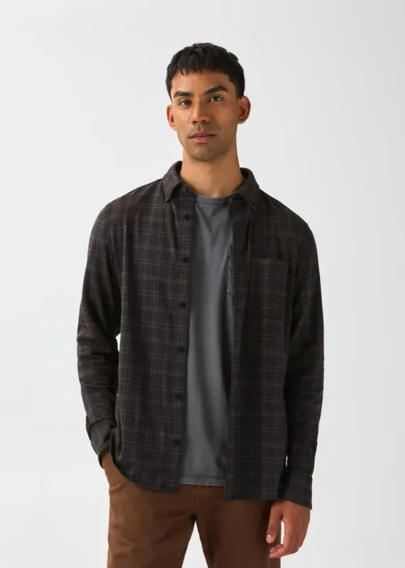 Performance Flannel Lite One-Pocket Shirt - Charcoal Plaid made by DUER