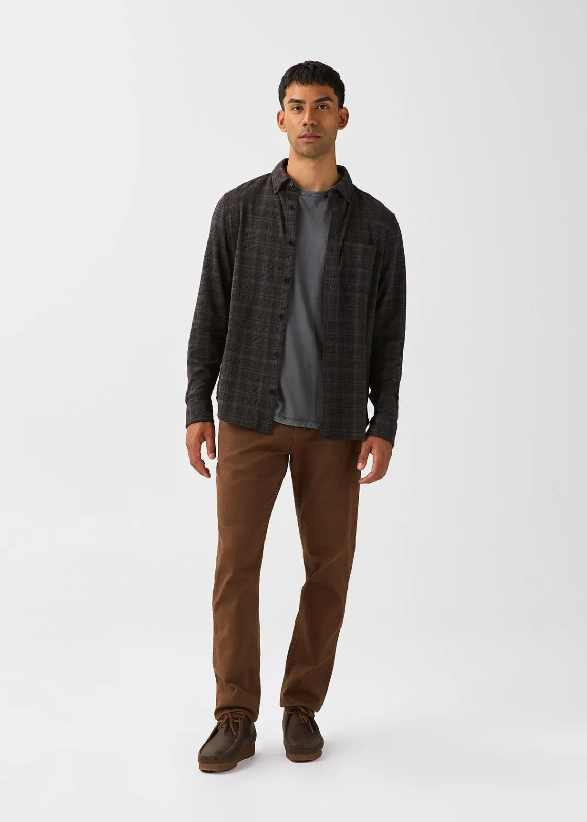 Performance Flannel Lite One-Pocket Shirt - Charcoal Plaid sold by DUER product image thumbnail 4