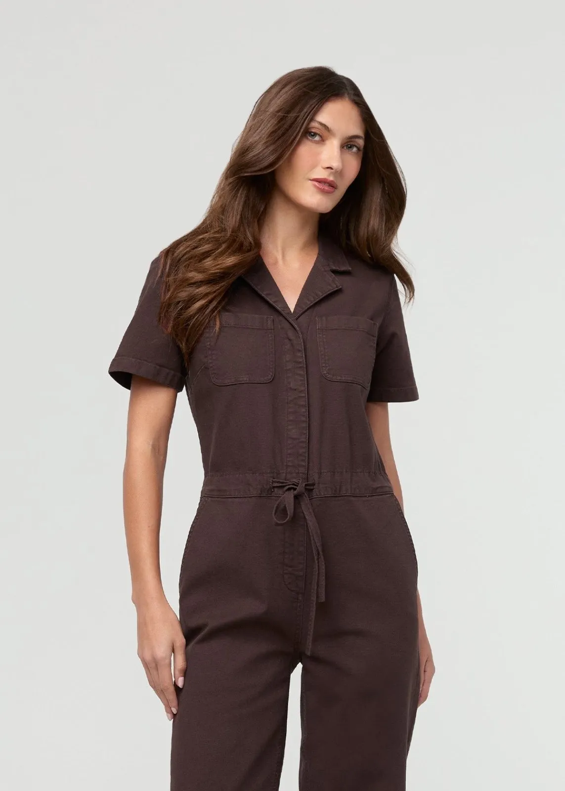 Stretch Canvas Girlfriend Jumpsuit - Garment Dye Espresso sold by DUER product image thumbnail 4