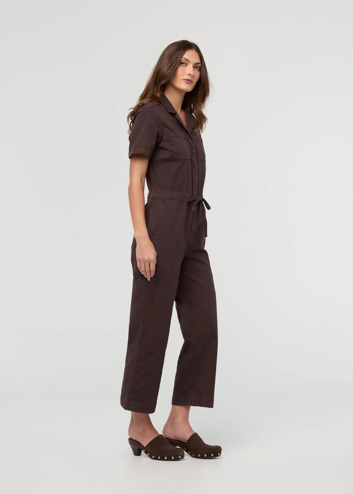 Stretch Canvas Girlfriend Jumpsuit - Garment Dye Espresso sold by DUER product image thumbnail 2