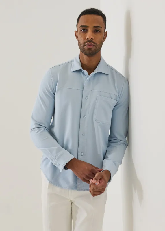 Pima Cotton French Terry Vintage Wash Overshirt made by Patrick Assaraf