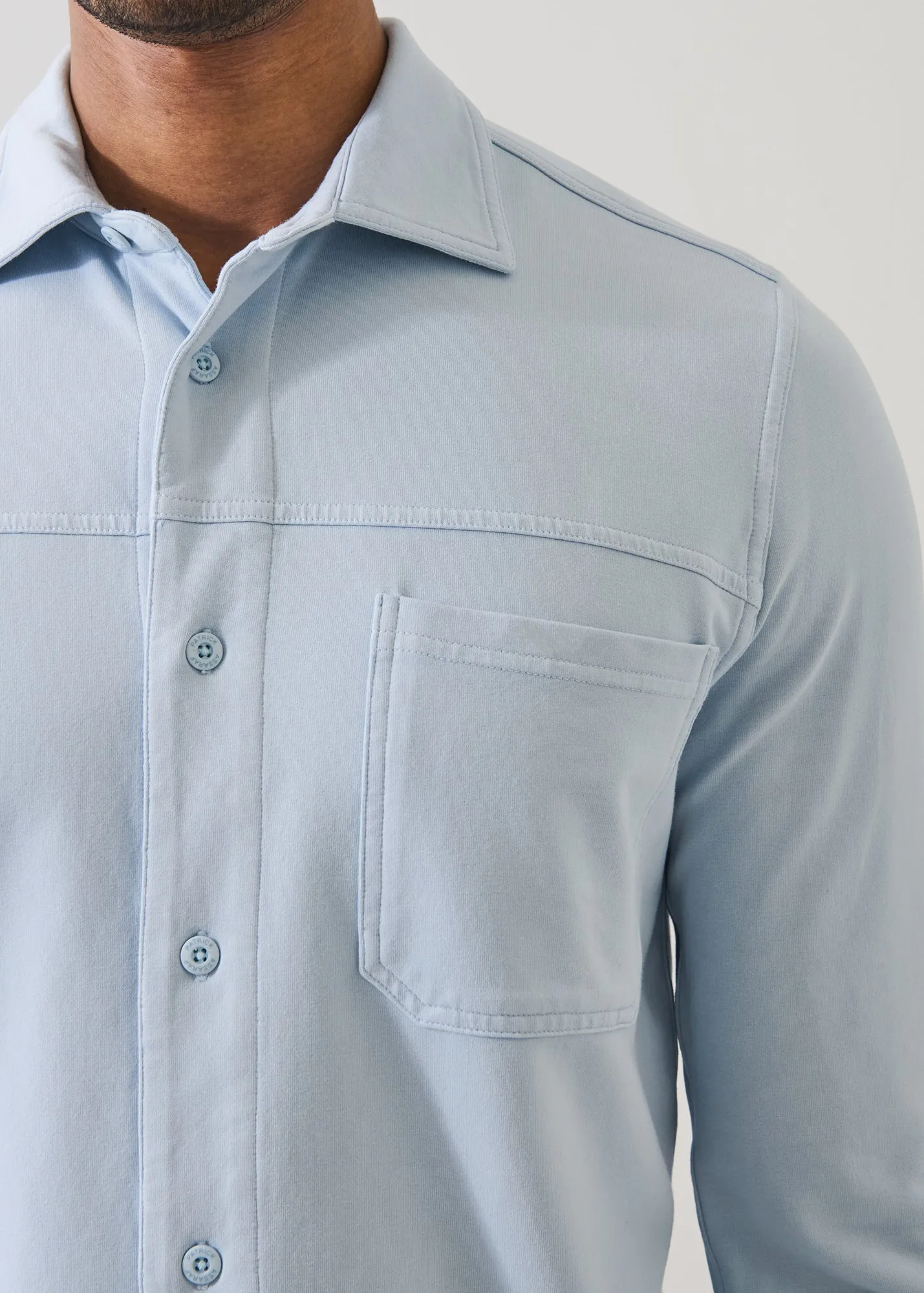 Pima Cotton French Terry Vintage Wash Overshirt sold by Patrick Assaraf product image thumbnail 2