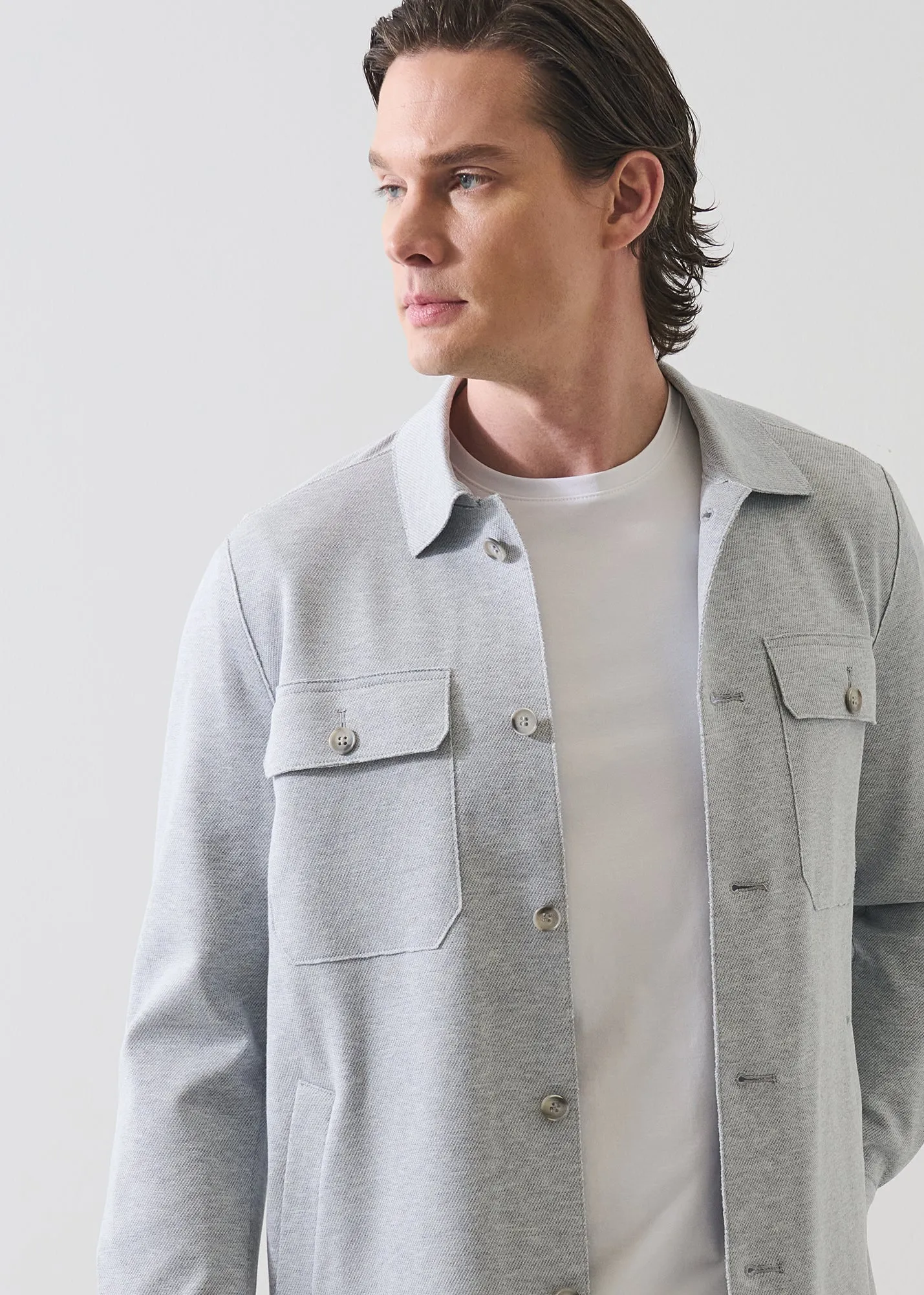 Textured Knit Shirt Jacket sold by Patrick Assaraf product image thumbnail 4