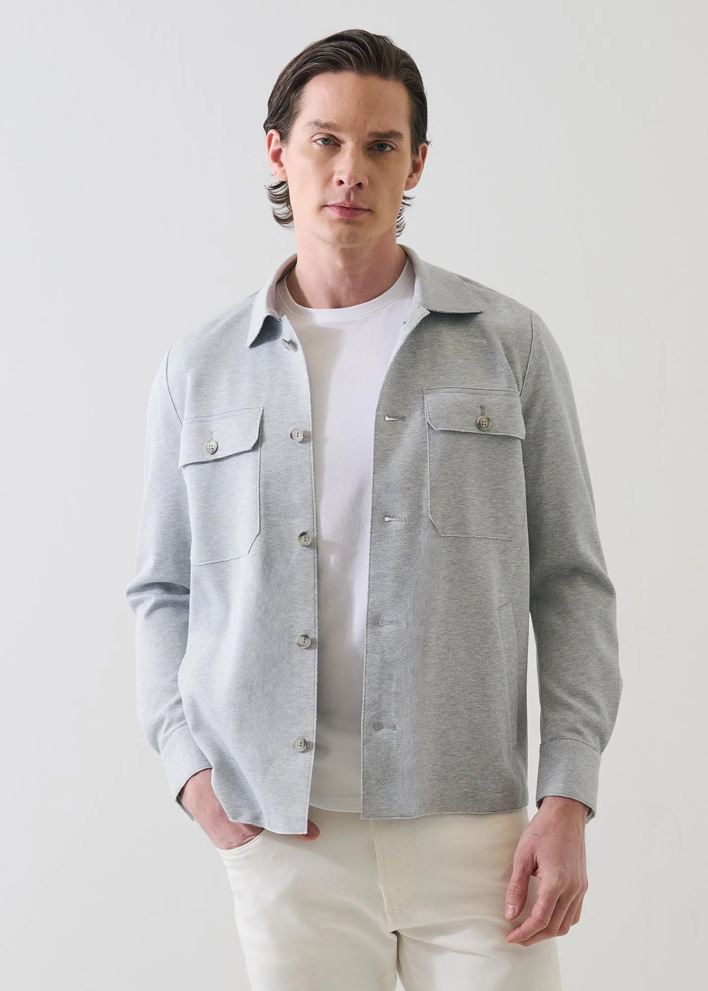 Textured Knit Shirt Jacket sold by Patrick Assaraf product image thumbnail 5