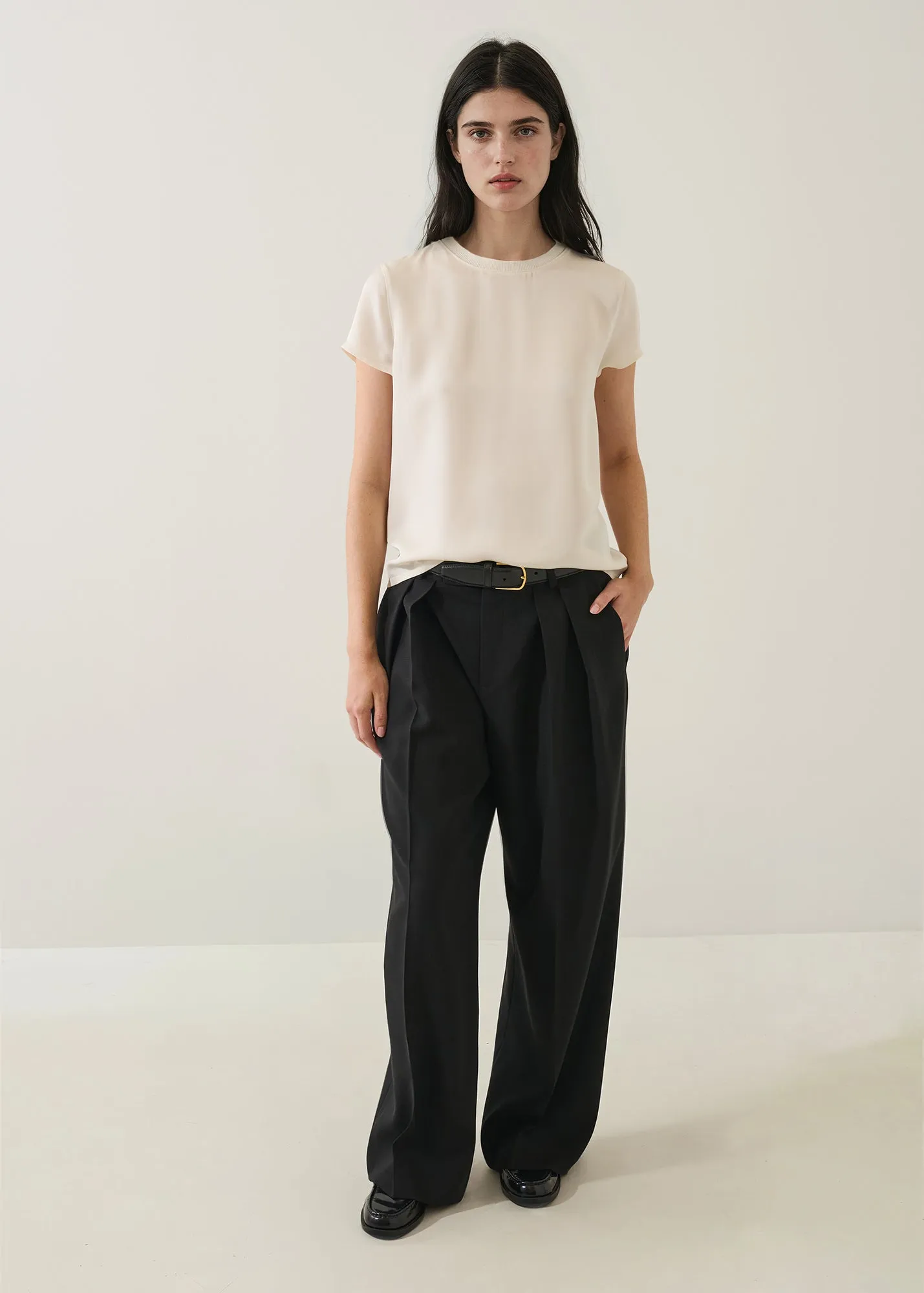 Silk Short Sleeve Crewneck sold by Patrick Assaraf product image thumbnail 4