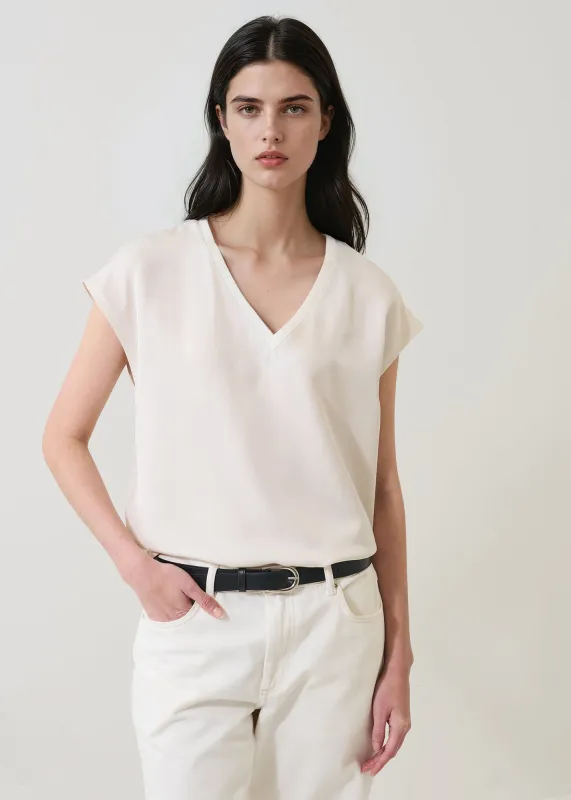 Silk Dolman V-Neck T-Shirt made by Patrick Assaraf