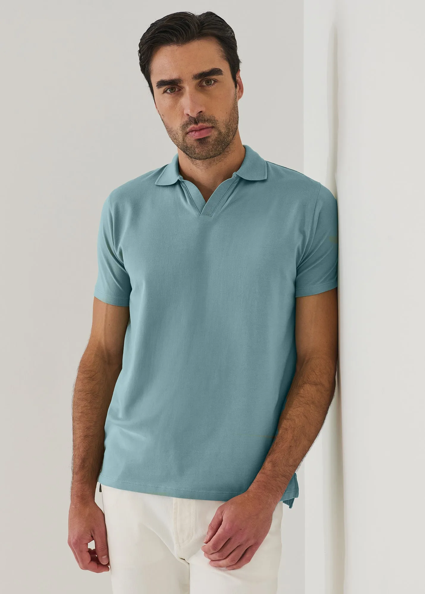 Pima Cotton Stretch Open Polo sold by Patrick Assaraf product image thumbnail 4