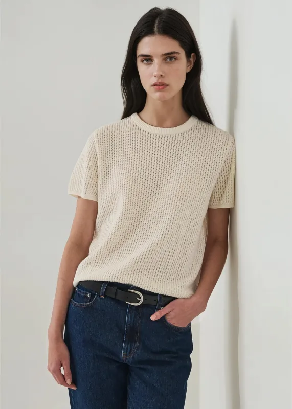Cotton Cashmere Relaxed Knit Crew made by Patrick Assaraf