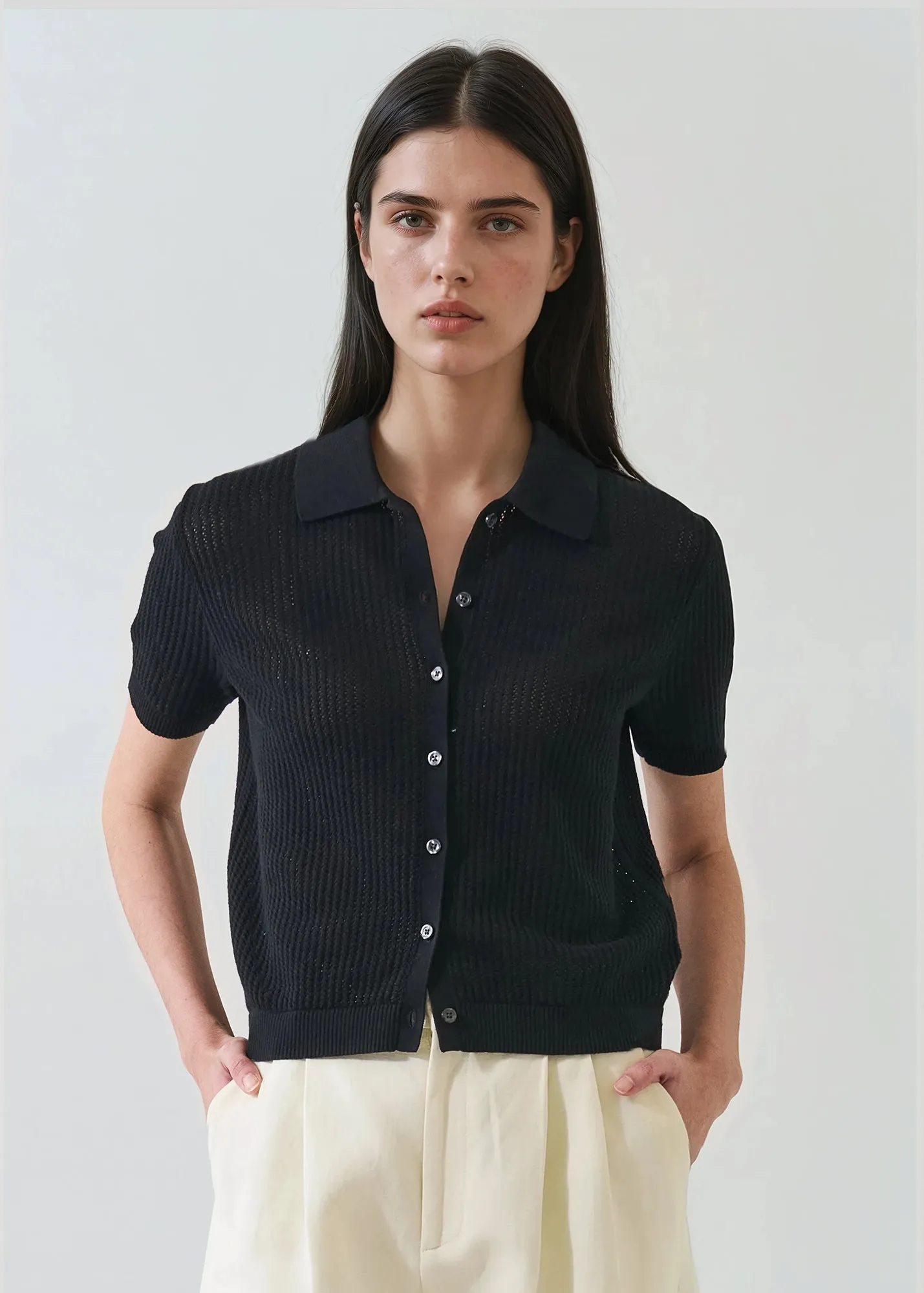 Cotton Cashmere Button-up Knit sold by Patrick Assaraf product image thumbnail 3