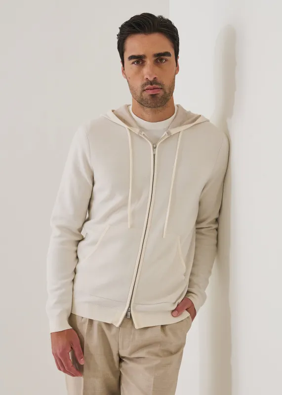 Double Face Merino Wool-Silk Full Zip Hoodie made by Patrick Assaraf