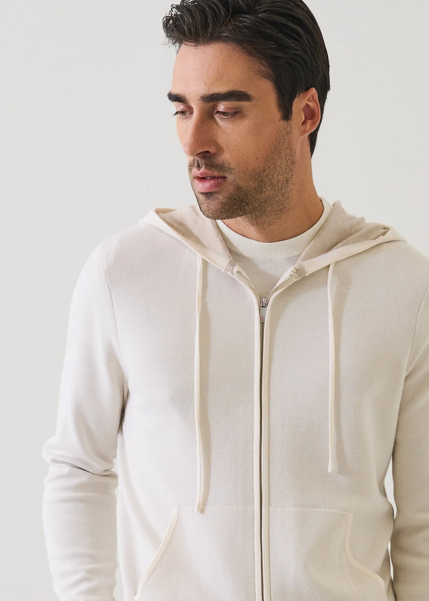 Double Face Merino Wool-Silk Full Zip Hoodie sold by Patrick Assaraf product image thumbnail 3
