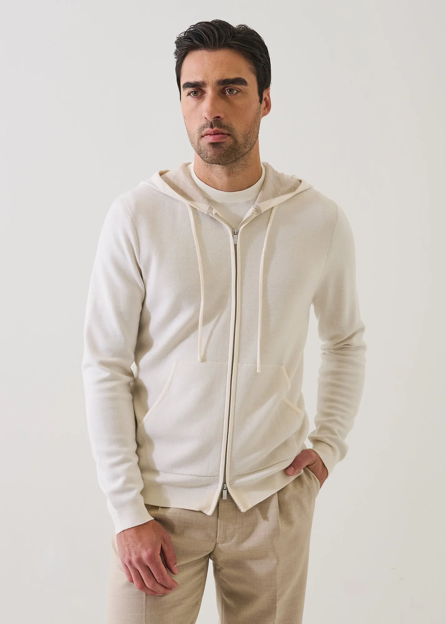 Double Face Merino Wool-Silk Full Zip Hoodie sold by Patrick Assaraf product image thumbnail 4