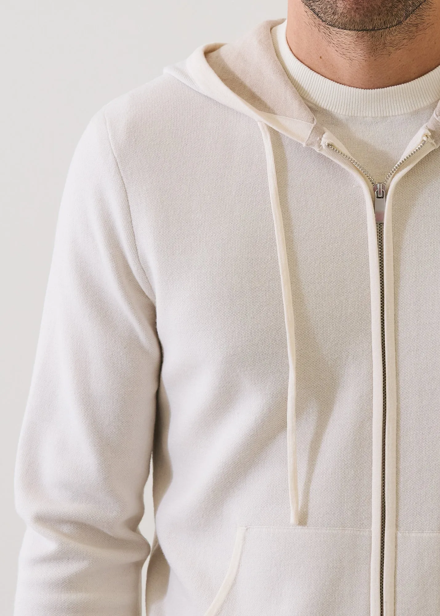 Double Face Merino Wool-Silk Full Zip Hoodie sold by Patrick Assaraf product image thumbnail 2