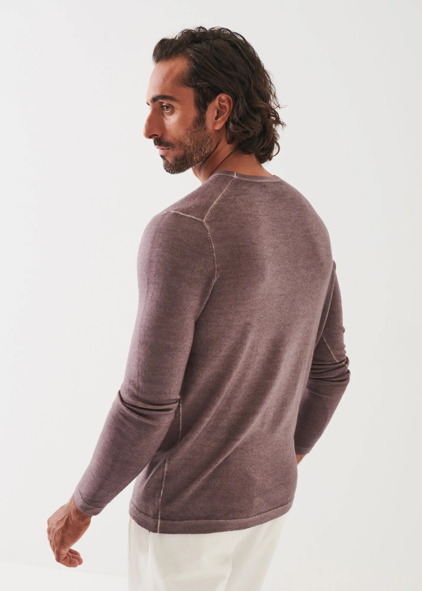 Extra-Fine Merino Vintage Wash Crewneck sold by Patrick Assaraf product image thumbnail 4
