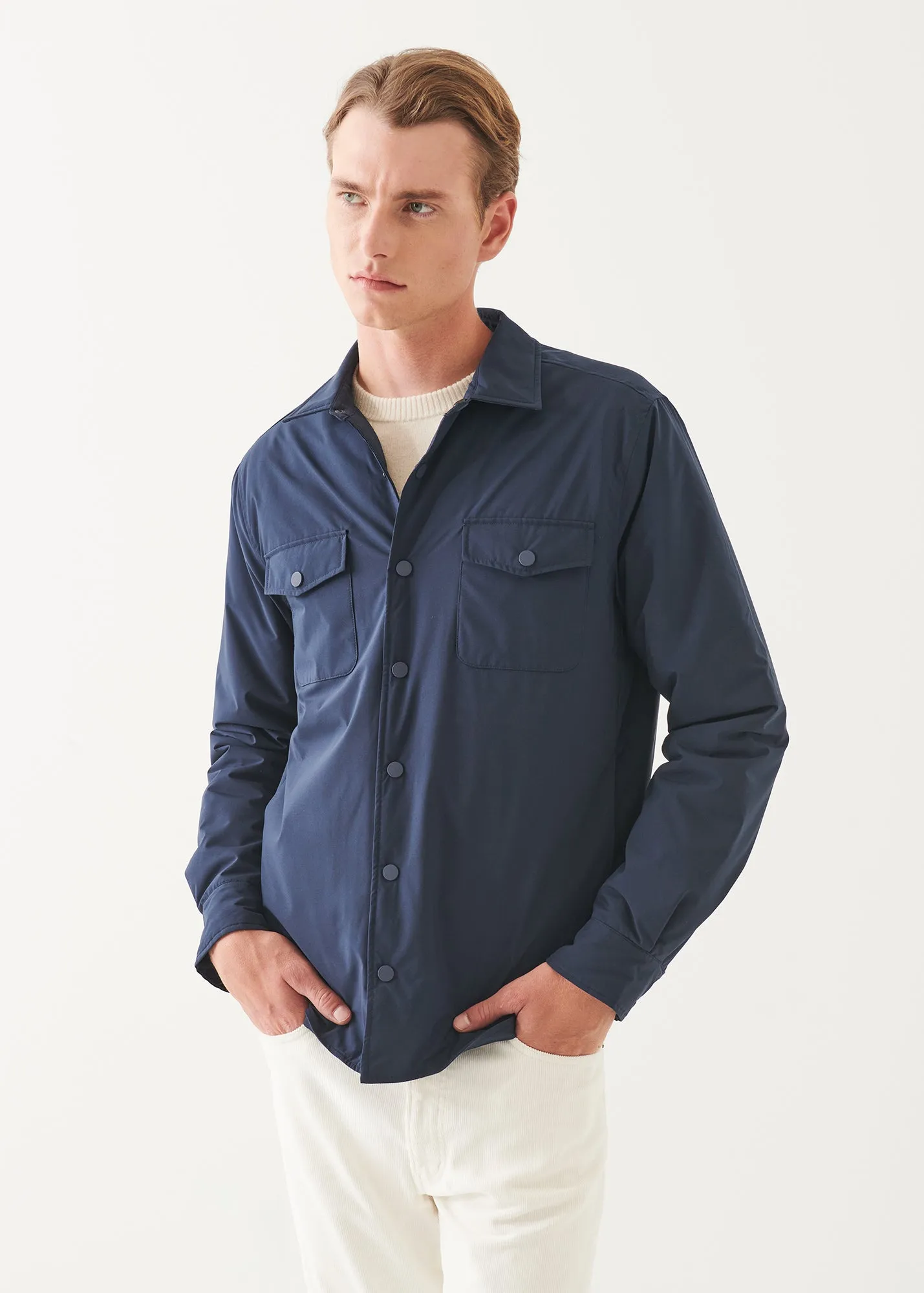 Italian Nylon Utility Shirt Jacket sold by Patrick Assaraf product image thumbnail 4