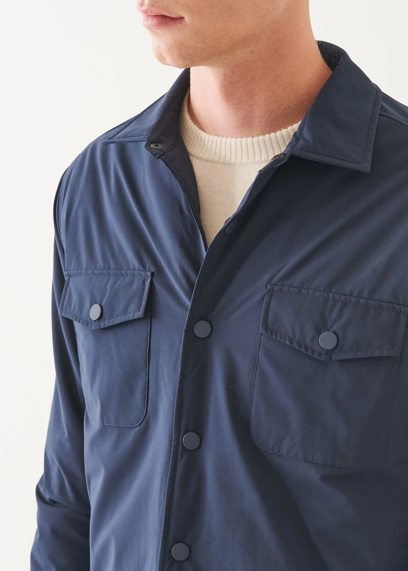 Italian Nylon Utility Shirt Jacket sold by Patrick Assaraf product image thumbnail 2