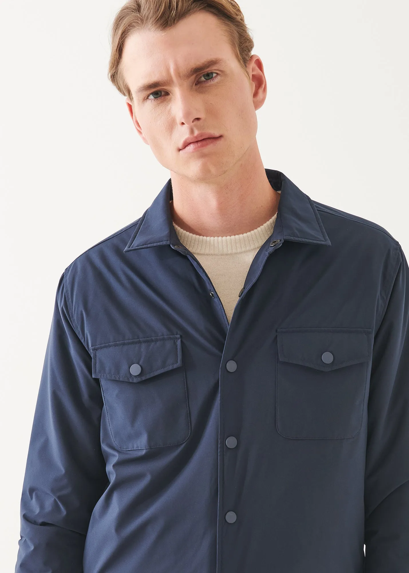 Italian Nylon Utility Shirt Jacket sold by Patrick Assaraf product image thumbnail 3