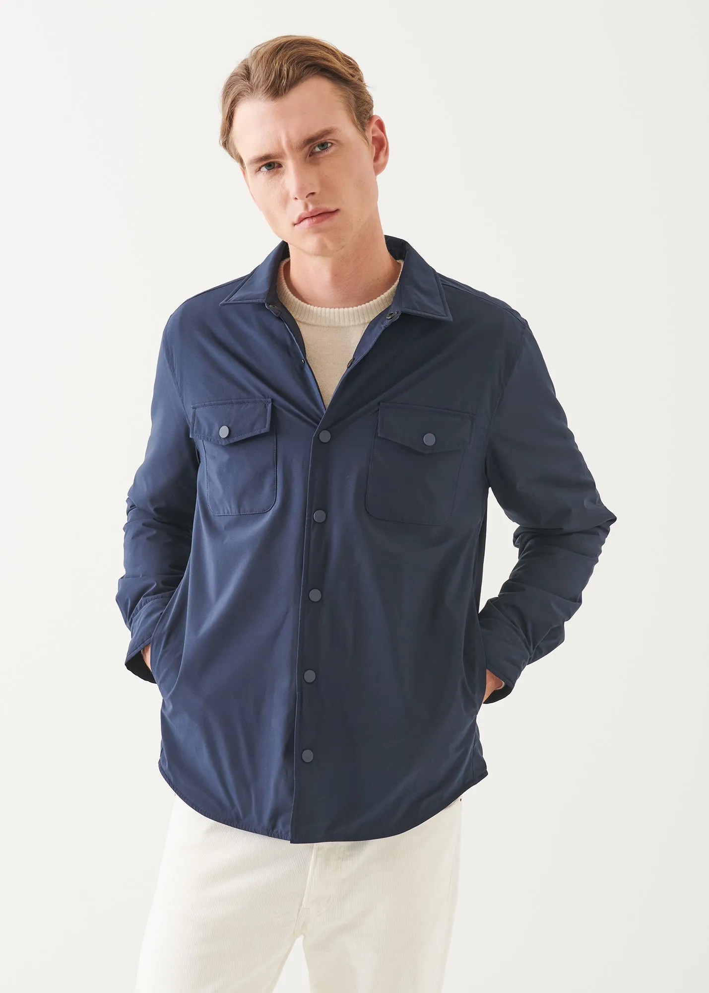 Italian Nylon Utility Shirt Jacket sold by Patrick Assaraf product image thumbnail 5