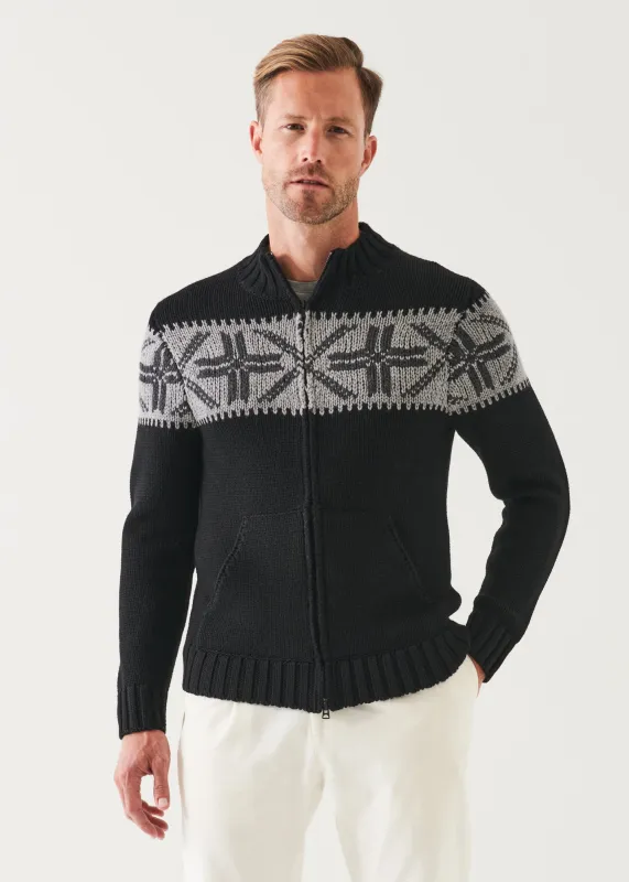 Fairisle Zip-Up Cardigan made by Patrick Assaraf