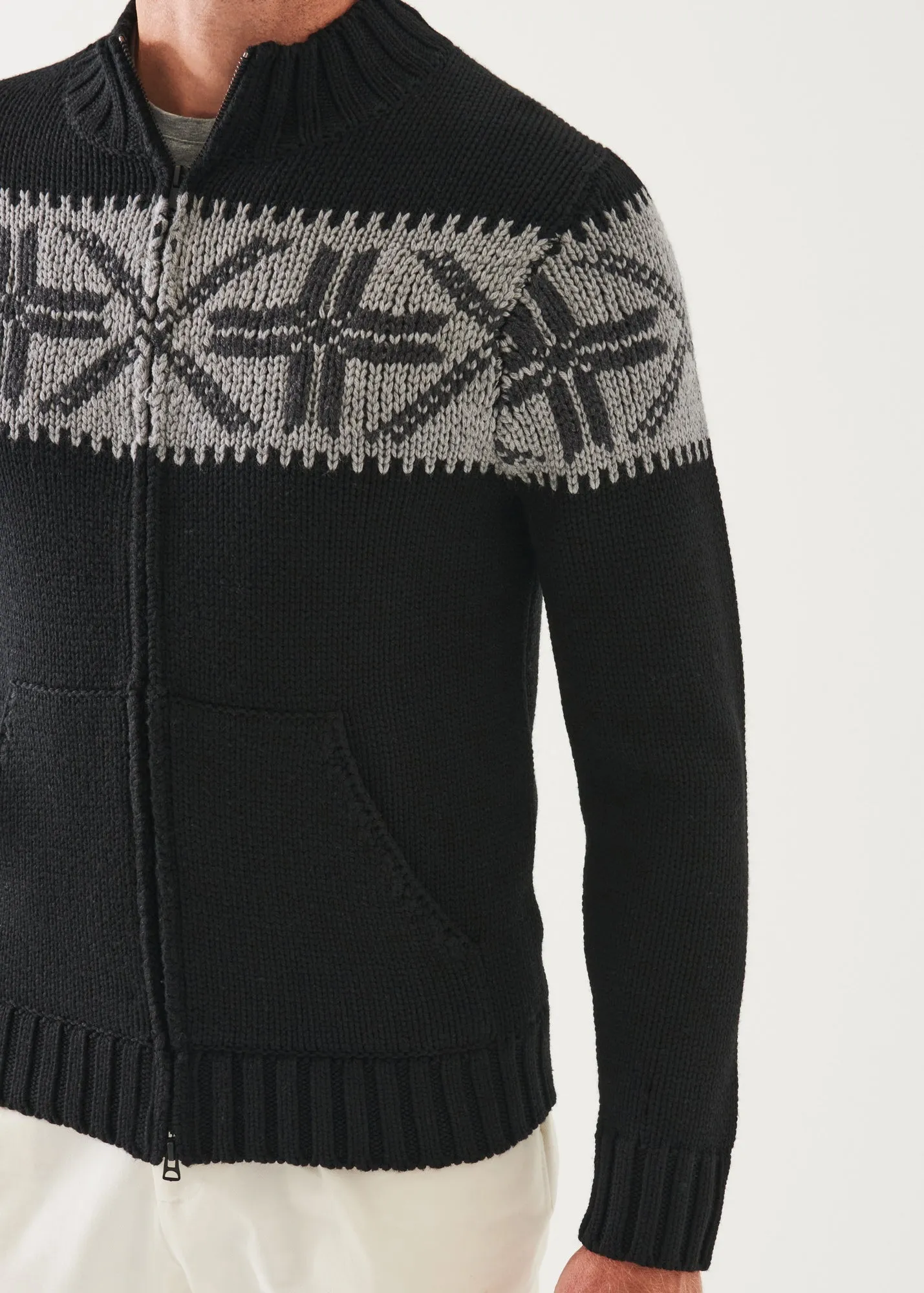 Fairisle Zip-Up Cardigan sold by Patrick Assaraf product image thumbnail 3