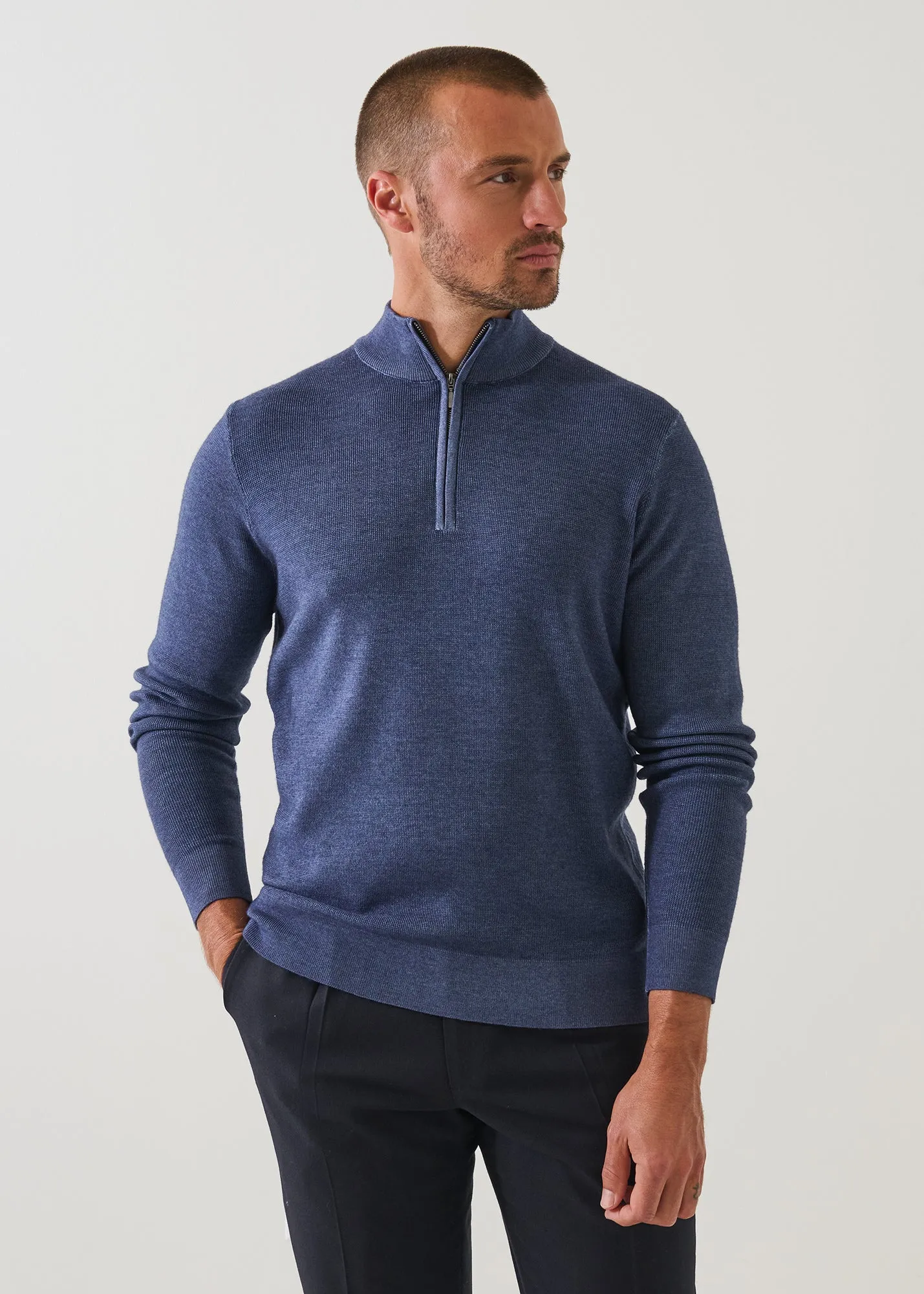 Extra-Fine Merino Vintage Wash Quarter Zip sold by Patrick Assaraf